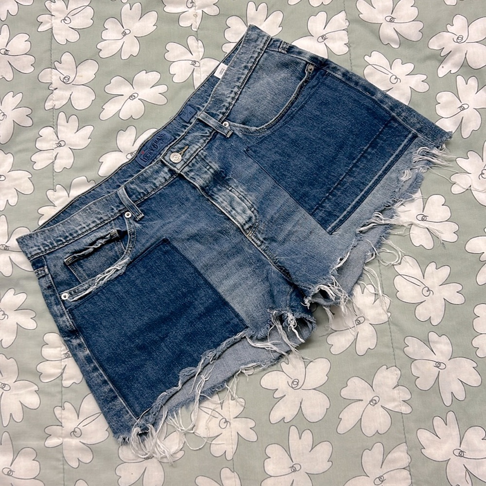 Lucky Brand Boyfriend Denim Short Patchwork Color Block in‎ Sydney 12